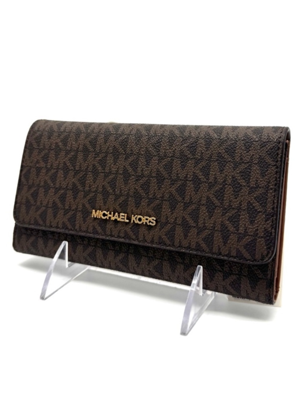 Michael Kors Large Trifold Wallet Brown Signature